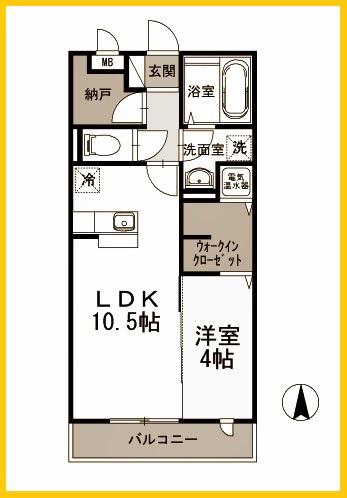 グッドベルテ横浜(1LDK/3階)の間取り写真