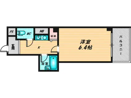 ビラ菱屋西(1K/3階)の間取り写真