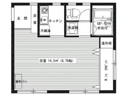 小川ビル(ワンルーム/4階)の間取り写真