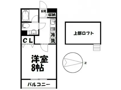 エスペランサ高嶋(1K/1階)の間取り写真
