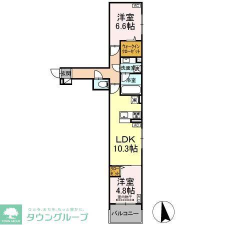 セレスティア谷中(2LDK/3階)の間取り写真