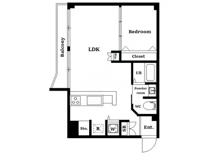 セントラル目黒(1LDK/2階)の間取り写真