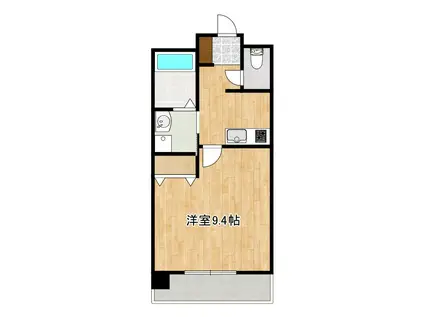 クロノス41新町IV(1K/10階)の間取り写真