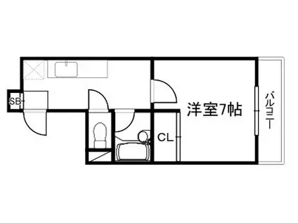 シャルムーズ二条高倉(1K/5階)の間取り写真