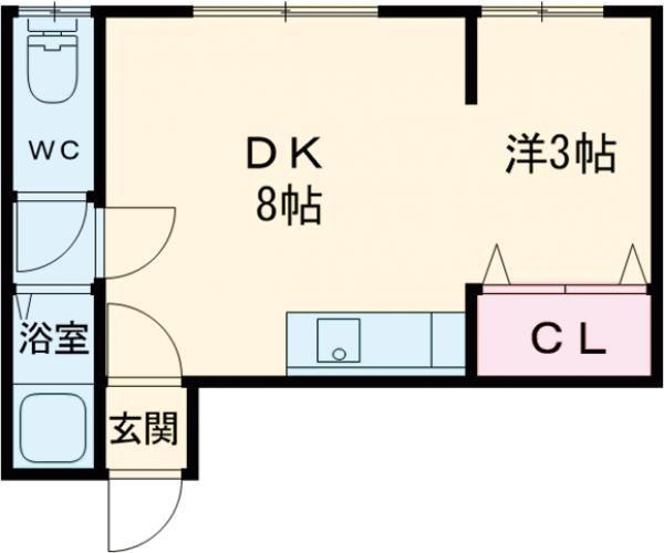 セントラルハイム(1DK/1階)の間取り写真