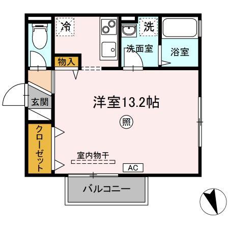 サンライトS(ワンルーム/1階)の間取り写真
