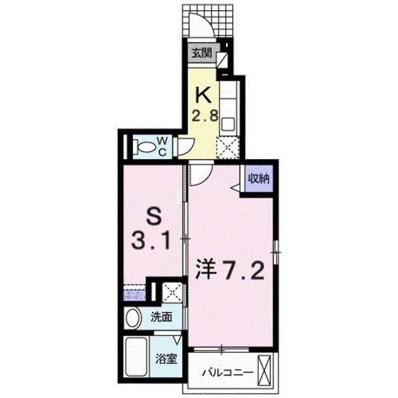 アンジュ(1SK/1階)の間取り写真