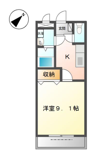 サンパレス大口(1K/1階)の間取り写真