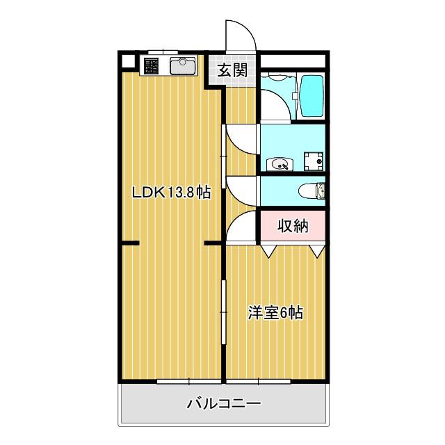 プラムハイツ(1LDK/3階)の間取り写真