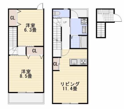 CASA NAKASHO(2LDK/2階)の間取り写真