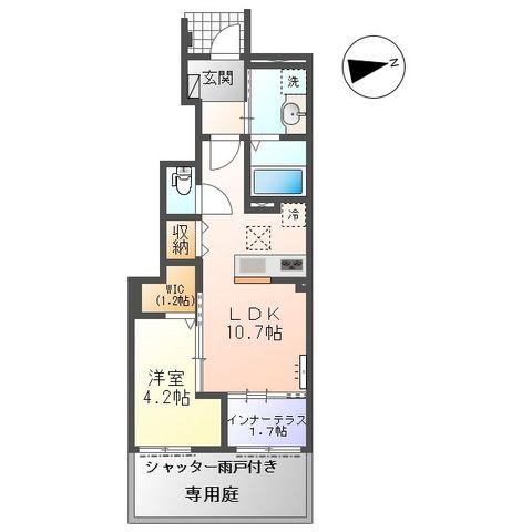 シェリール(1LDK/1階)の間取り写真