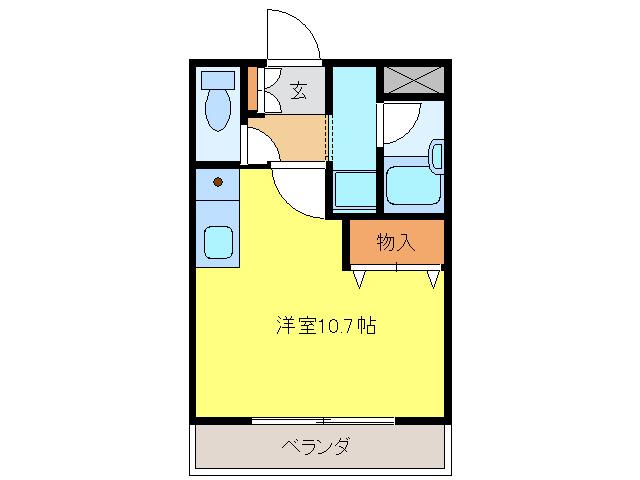 コーポ黒野(ワンルーム/2階)の間取り写真