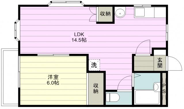 シャトーヒルマ(1LDK/2階)の間取り写真