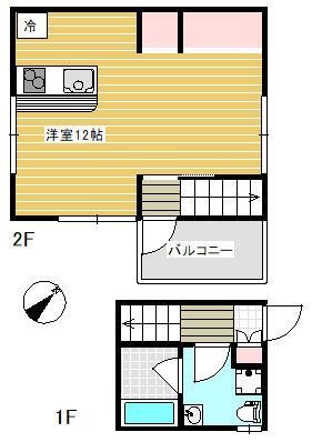 BELLE-VUE FLEUVE A棟(ワンルーム/1階)の間取り写真