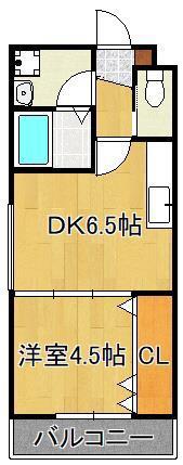 フェリーチェ原町(1DK/2階)の間取り写真
