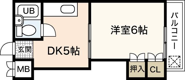 アーバン田部(1DK/1階)の間取り写真