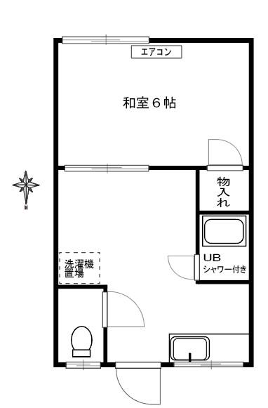 柳栄荘(1K/2階)の間取り写真