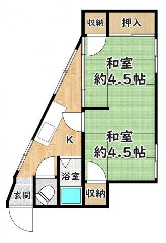 田中マンション(2K/2階)の間取り写真