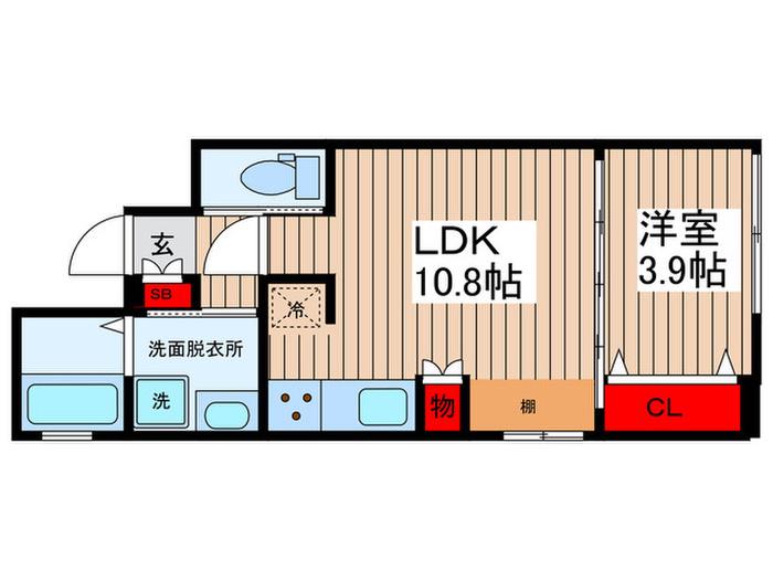 アリーチェ亀戸(1LDK/4階)の間取り写真