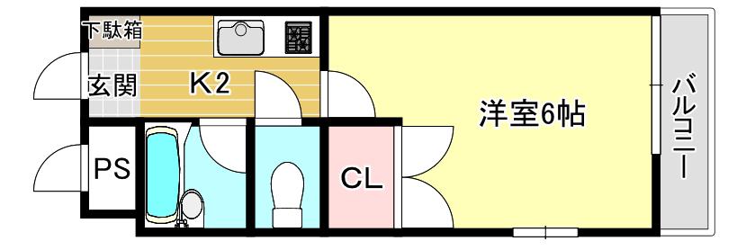 エクセル郡元(1K/5階)の間取り写真