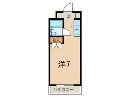 サニーハイツ(1K/2階)の間取り写真