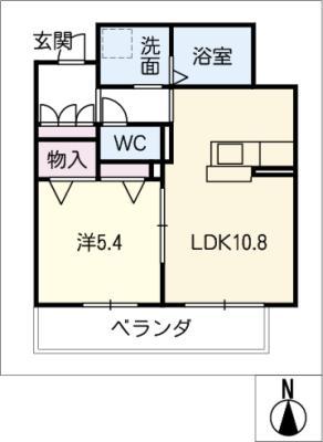 リオリエント三ツ池(1LDK/3階)の間取り写真