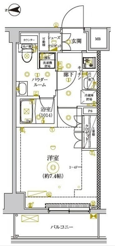 セジョリ墨田イーストII(1K/3階)の間取り写真