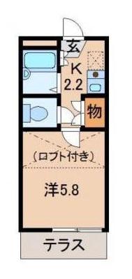 宮前第5マンション(1K/1階)の間取り写真