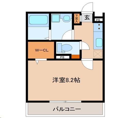 クラージュY・S(1K/1階)の間取り写真