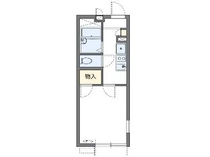 マリンドゥシャンス(1K/2階)の間取り写真