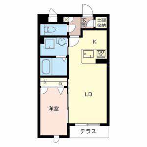 アルベイト石津川(1LDK/2階)の間取り写真