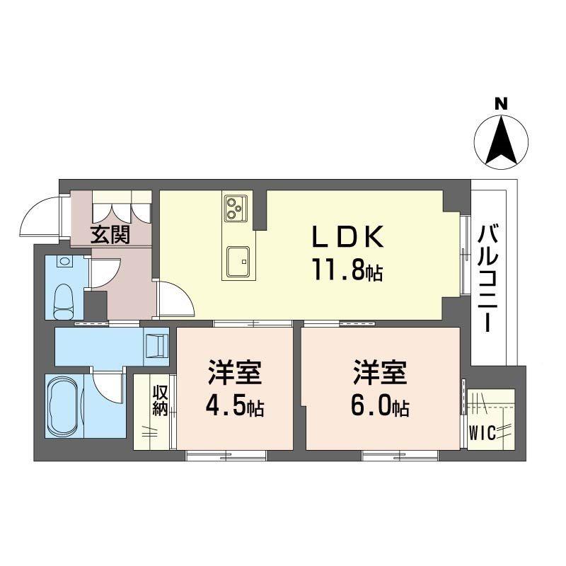 ベルクール(2LDK/3階)の間取り写真