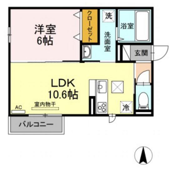 プレザントハウスM8(1LDK/1階)の間取り写真