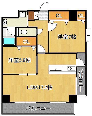 ガーデンパレスやひろII(2LDK/4階)の間取り写真