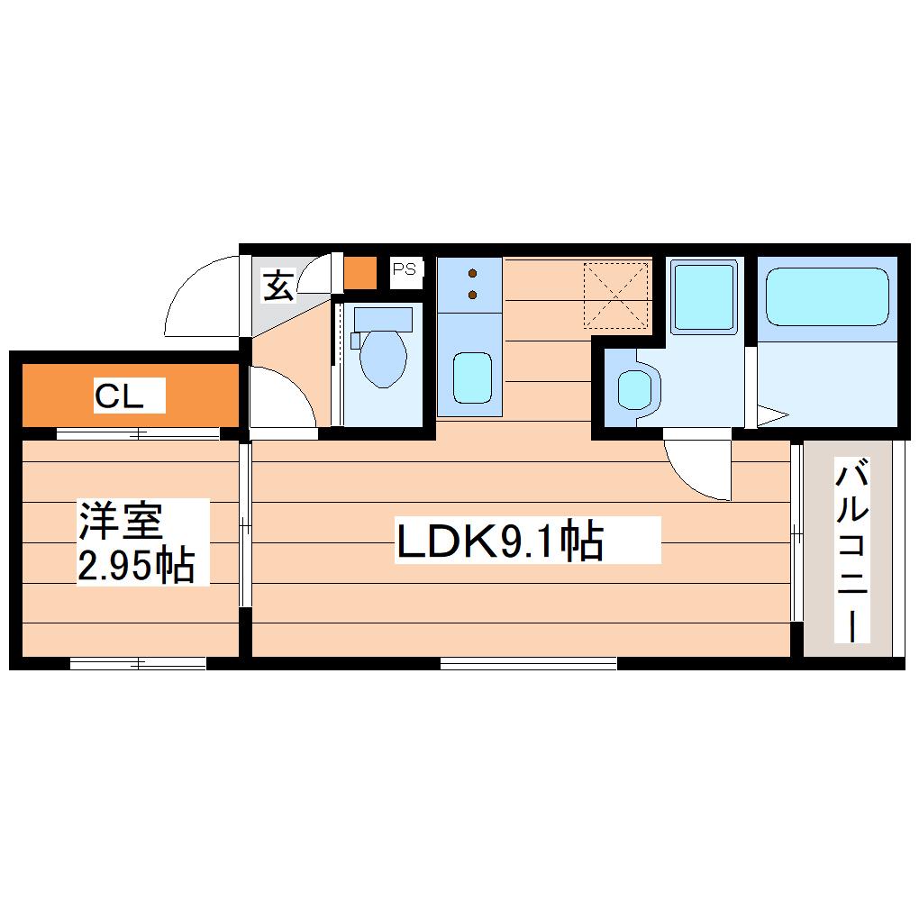 泉中央3丁目アパート(1LDK/1階)の間取り写真