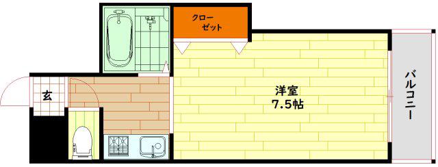 ダゼアマンション(ワンルーム/6階)の間取り写真