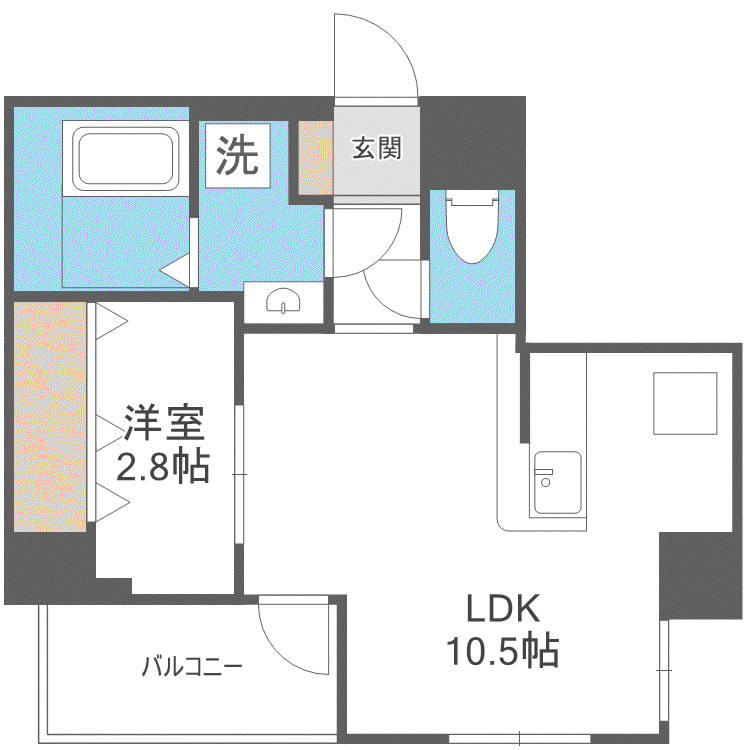リューデサンテ(1LDK/5階)の間取り写真