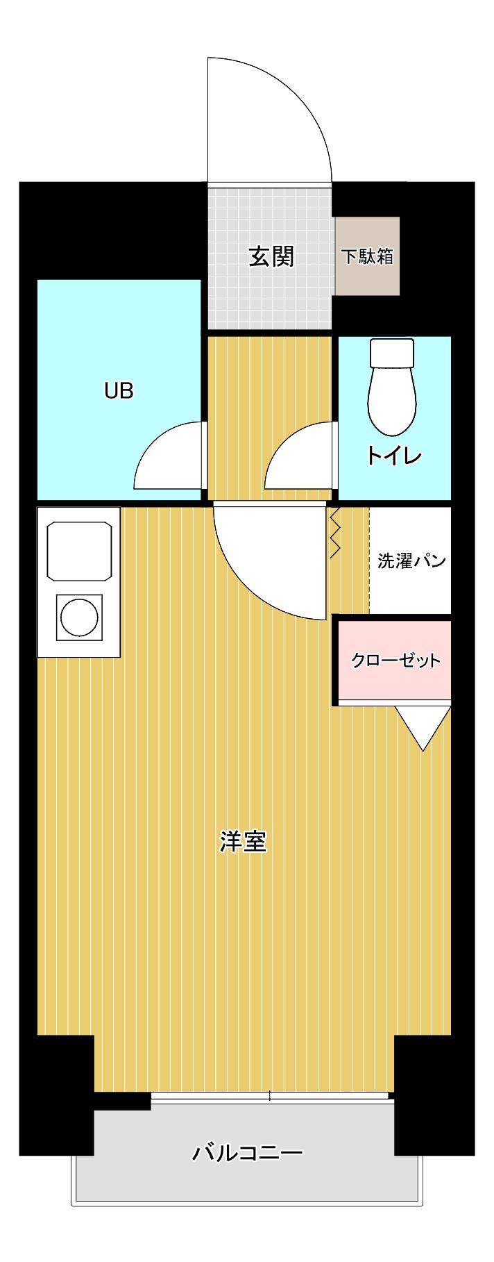 FLEX久留米駅前(1K/4階)の間取り写真