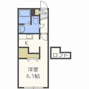 ファインブルーム学園前(1K/4階)の間取り写真