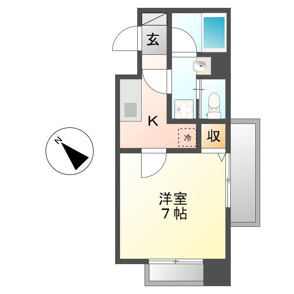リエス鶴舞ウエスト TOWER(1K/8階)の間取り写真
