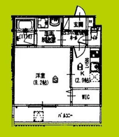アリーバ古室(1K/2階)の間取り写真
