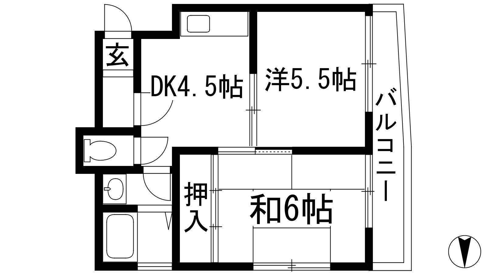 RIZEONE宝塚レジデンス(2DK/3階)の間取り写真