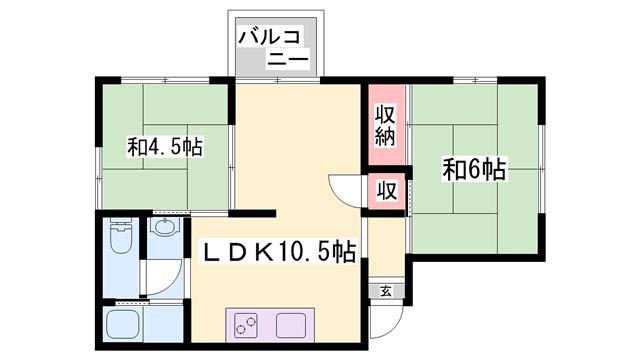 田中ハイツ(2LDK/2階)の間取り写真