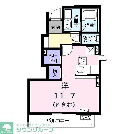 アルカンシエル(ワンルーム/1階)の間取り写真