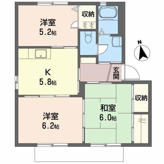 シャーメゾン西本町 B棟(3K/1階)の間取り写真