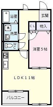 FORTUNA CAROTE(1LDK/3階)の間取り写真