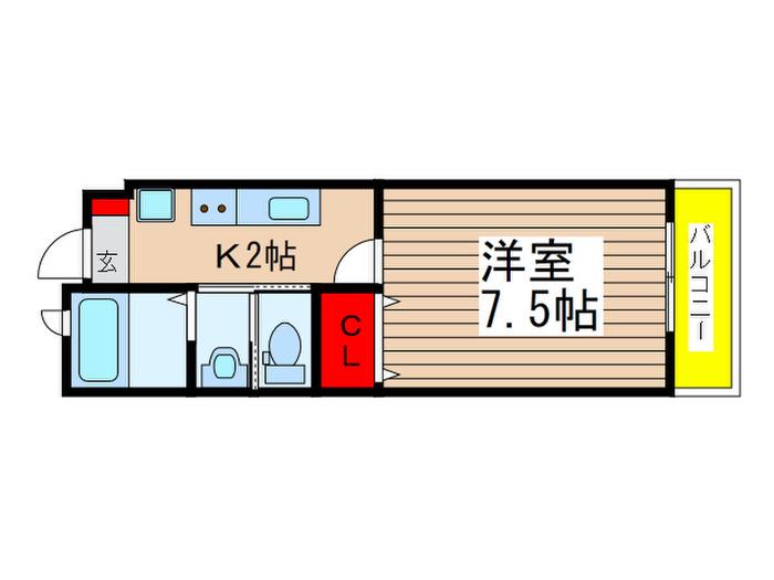 AQUE15(1K/1階)の間取り写真