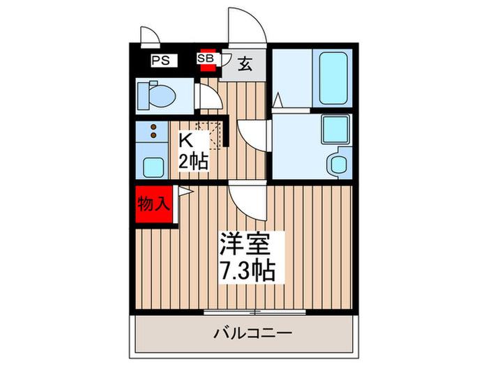 NSハイム越谷(1K/1階)の間取り写真