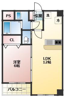 アークティー東谷山(1LDK/5階)の間取り写真