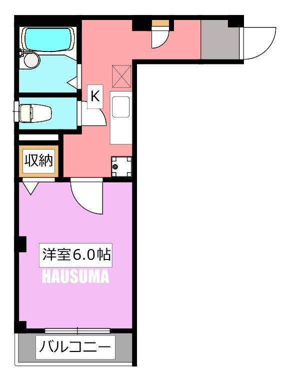 Kハウス(1K/1階)の間取り写真